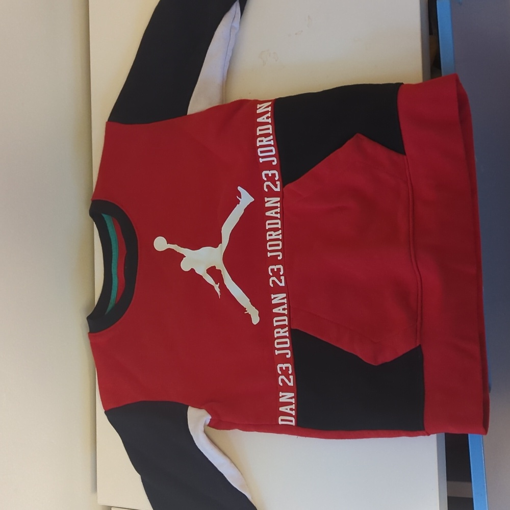 Boys M, Nike Jordan sweatshirt, black, red and white